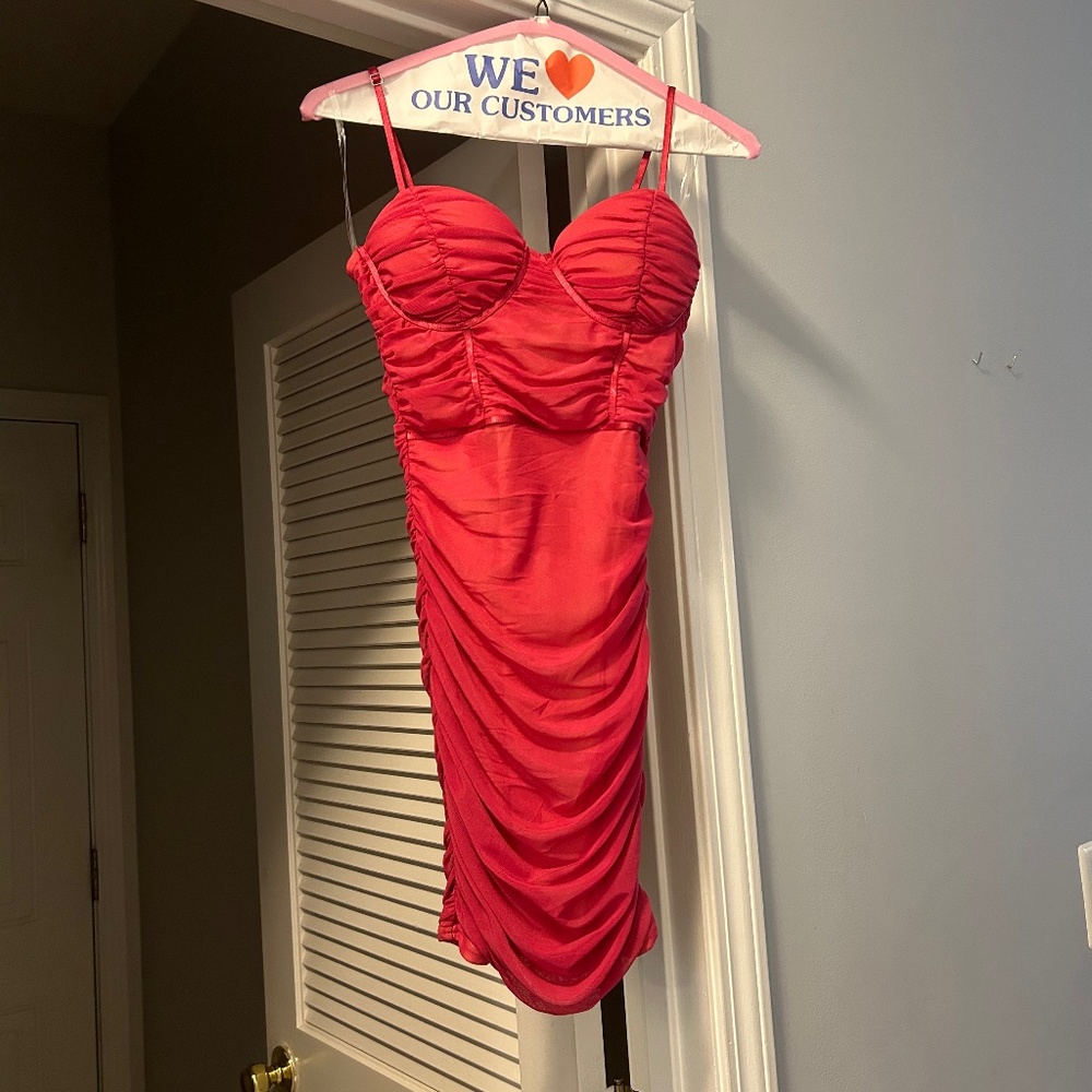 Privy mesh bustier dress